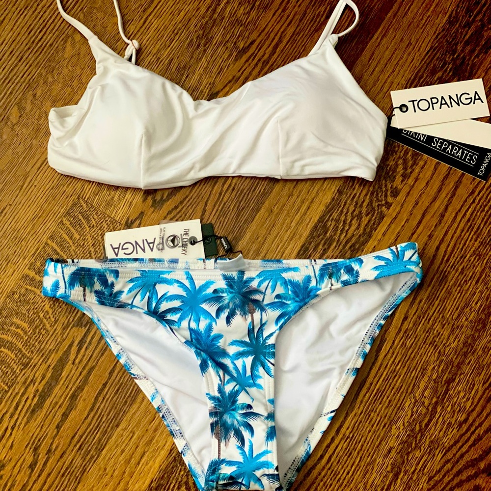 NWT Topanga blue and white bikini
